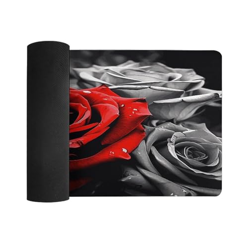 Tapete para escritorio con rosas negro blanco rojo miniatura 3
