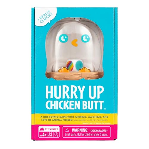Exploding Kittens, Hurry Up Chicken Butt 2-6 Players, Ages 4+, 2 Minutes to Play, Hot Potato Style Card Game