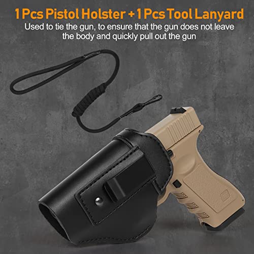 Iwb Leather Gun Holster For Concealed Carry - Genuine Leather Gun Holster For Glock 17 19 22 23 26 32 33 43 More Similar Sized Pistols(Left Handed) #TOP5
