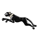 アリランゴールデントーンShinyブラックパンサーPuma Cougar襟ブローチピン
