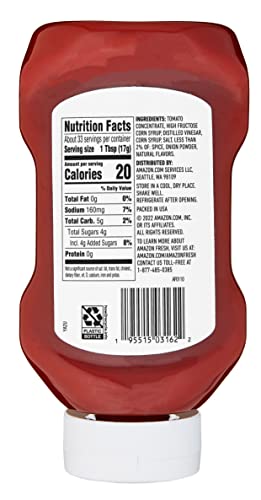 Image of Amazon Fresh, Ketchup, 20 Oz (Pack of 3)