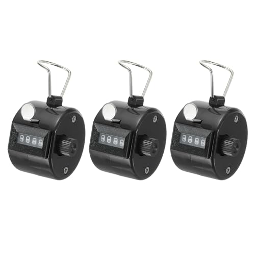 PATIKIL Clicker Counter, 3 Pack Handheld Tally Counter Mechanical 4-Digit Number Click Pitch Counter for Coaching Knitting, Golf, Lap, Fishing, Black