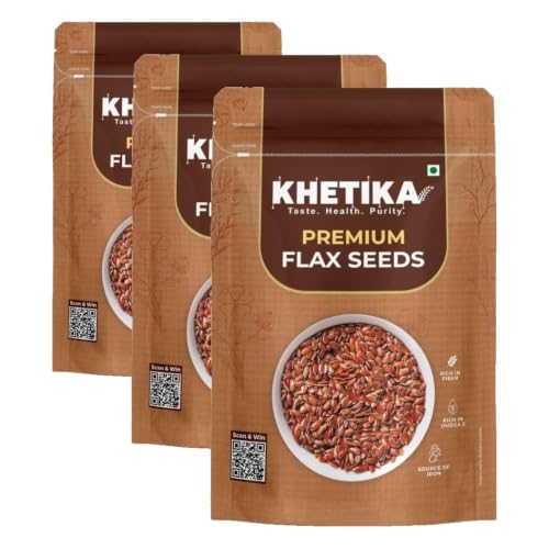 Image of Khetika Naturale Flax Seeds 500G | Natural Alsi | Good for Hair Health (Pack of 3)