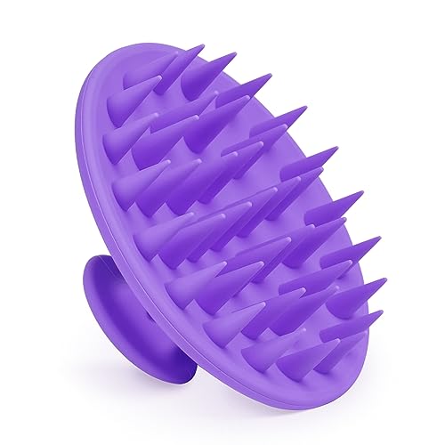Meartchy Silicone Scalp Massager Shampoo Brush, Scalp Scrubber for Hair Growth (Purple)