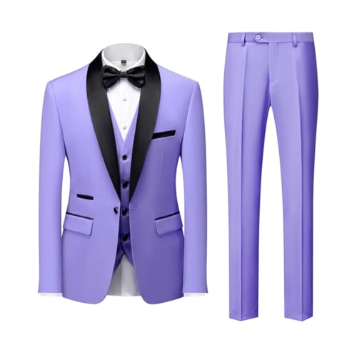Men's Casual 2-Piece Business Suit Slim Fit Blazer Pants Fashionable Wedding Party Tuxedo