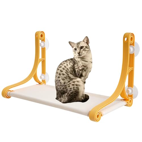 Lifetips エジプシャンマウ Egyptian Mau 猫用 吸盤式ハンモック 窓辺キャットベッド 吊り下げ 耐荷重75kg 大型猫対応 強力吸盤 安定固定 省スペース 室内用 折りたたみ 洗える 組立簡単 おしゃれ 窓ハンモック 窓用ベッド 吸盤ベ