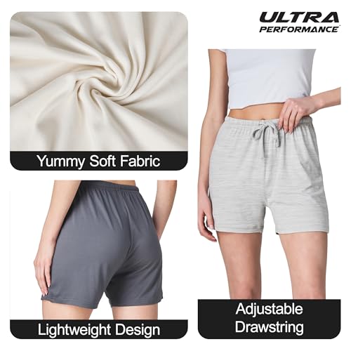 Image of Ultra Performance 3 Pack Womens Boxer Shorts Soft Pajama Sleep Lounge Short