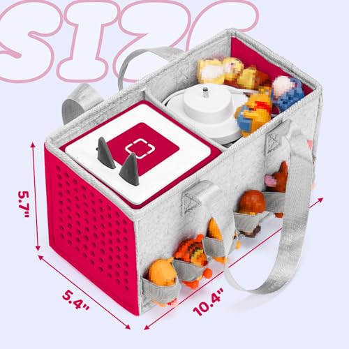 Image of Carrying Case for Toniebox Travel Bag for Tonies Starter Set & Audio Player Felt Cloth Portable Bags for Toniebox 2 Kids Travel Toy Organizer Tote Bags Handbag