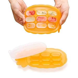 haakaa Silicone Nibble Tray – Breastmilk Teething Popsicle Mold – Baby Fresh Food Freezer Feeder – Ice Cube Tray – Baby…