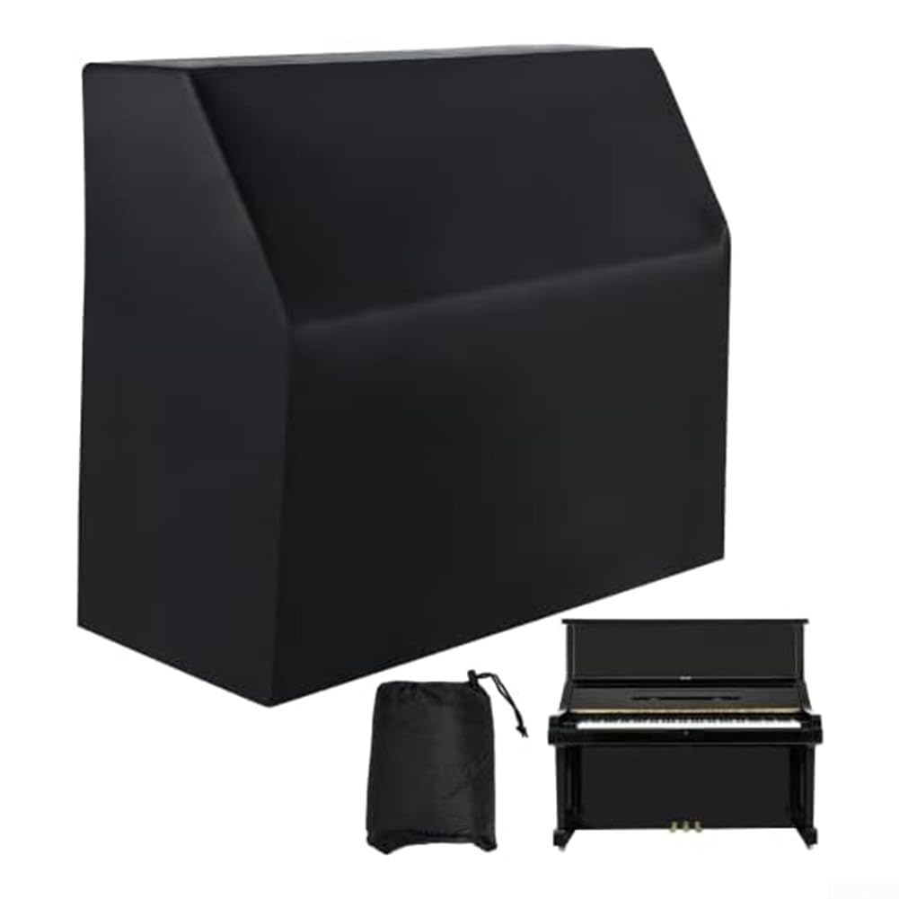 Copertura per pianoforte verticale Oxford 420D con rivestimento argento, 153 x 35 x 110 cm, custodia protettiva antipolvere completa per uso interno ed esterno, custodia nera inclusa