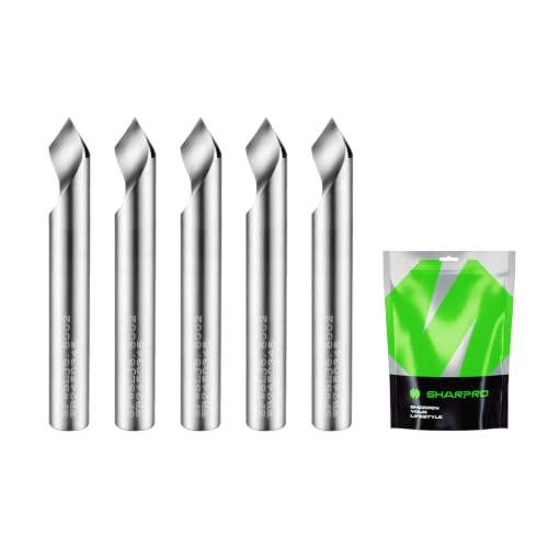 Image of Chamfer Router Bits V Groove O Flute Spiral Router Bit 60 Degree 1 /4 Inch Shank CNC Carbide V-bit for Engraving and Chamfering Lettering, Ideal for Wood, Acrylic and PVC (5PCS)