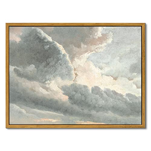 Insimsea Framed Wall Art Room Decor Classical Oil Painting Canvas Prints Study Of Clouds With A Sunset Near Rome Vintage Landscape Wall Art Home Decor 12X16In/30X40Cm #TOP13