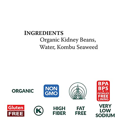 Eden Organic Kidney Beans, 15 oz Can, No Salt, Non-GMO, Gluten Free, Vegan, Kosher, U.S. Grown, Heat and Serve, Macrobiotic, Red Beans