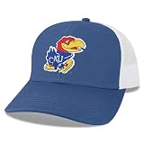 Legacy NCAA Officially Licensed Baseball Hat, Kansas Jayhawks, Lightweight Cap for Men & Women, Mid-Pro Snapback Adjustable (MPS), Royal/White Trucker, One Size Fits Most, Snapback Closure