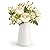 Mkono Small Artificial Flowers in Ceramic Vase Centerpieces Table Decor, Silk Flower Arrangements for Home Decor Indoor Fake Flower Bouquet for Shelf Kitchen Dining Room Office Wedding