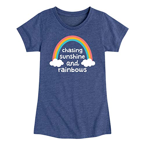 Instant Message - Chasing Sunshine and Rainbows - Girls Toddler and Youth Short Sleeve T-Shirt