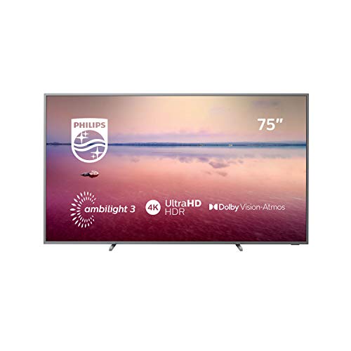 Philips Ambilight 75PUS6754/12 Fernseher 189 cm (75 Zoll) Smart TV (4K UHD, Dolby Vision, Dolby Atmos, HDR 10+, Pixel Precise Ultra HD, Saphi Smart TV) Mittelsilber