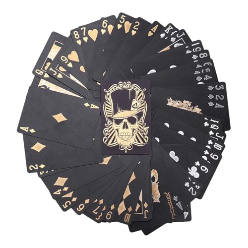 Totenkopf Pokerkarten Kartenspiel aus PVC mit Totenkopf-Design | flexibles und wasserdichtes Deck mit einer praktischen Aufbewahrungsbox, Texas Hold'em, Go Fish und andere Kartenspiele