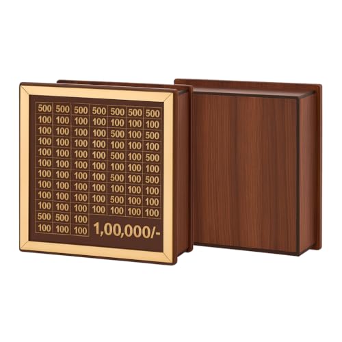 Image of Bonsenkitchen Money Saving Box for Kids and Adults | Wooden Money Bank with Lock | 1 Lakh Saving Box with Numbers | Undiyal Hundi Pig Bank (reguler 1)