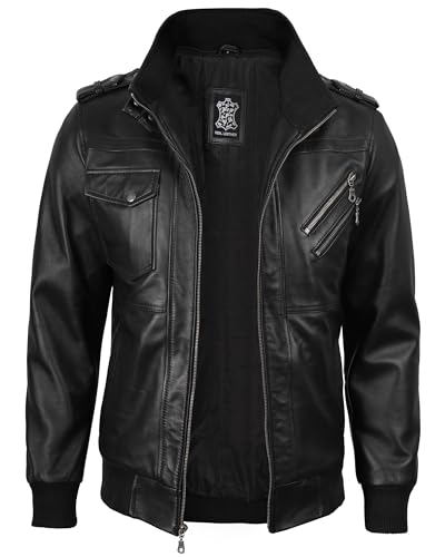 Blingsoul Mens Leather Jacket Removable Hooded Black Leather Jackets For Men2