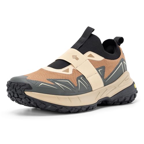 Image of FitVille Men's Extra Wide Slip On Shoes Comfortable Orthopedic Hiking Sneakers with Arch Support Slip Resistant Trekking Walking Shoes for Travel Camping