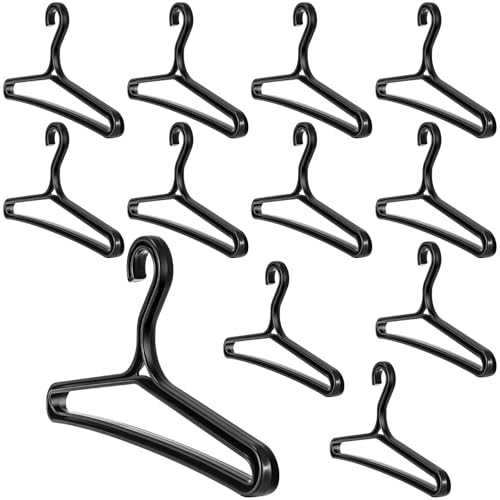 FoldTier 6 Packs Wetsuit Hangers for Scuba Diving & Surfing - Heavy-Duty Drysuit Hanger with Wide Shoulder Design - PP Plastic for Drying & Storage (Black)