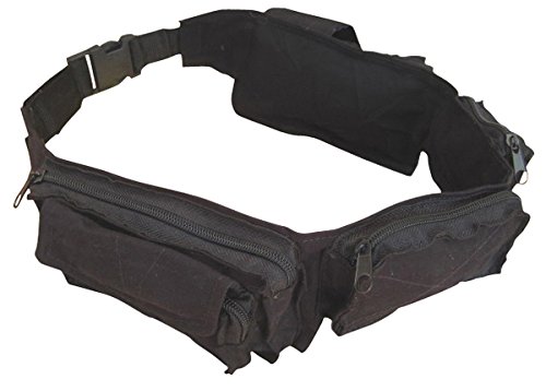 Army Combat Utility Belt Retro Cargo Travel Bum Bag Black