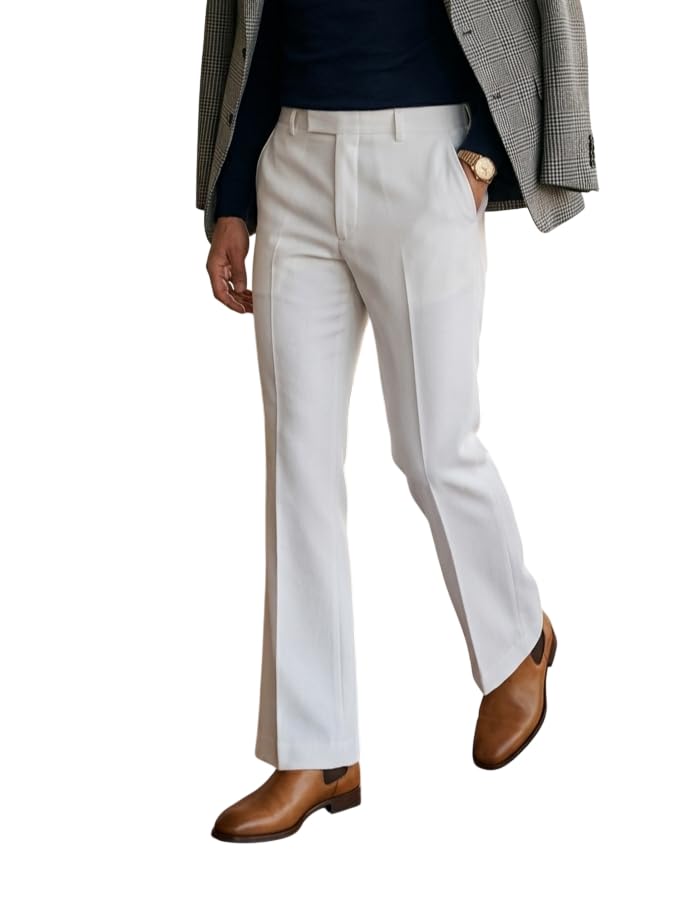 Image of Men's Bootcut Pants | Regular Fit Bootcut Trousers for Men | Solid Formal & Casual Flared Pants