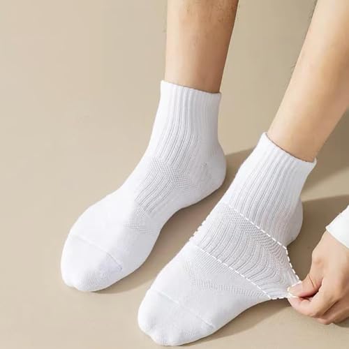GSHLLO 6 Pairs White Thin Socks Above Ankle Crew Socks Casual Athletic Socks Breathable Sport Socks Comfort Dress Socks2