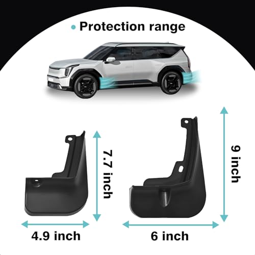 Image of BestEvMod Mud Flaps Splash Guards Compatible with 2024 2025 2026 Kia EV9 Accessories Splash Fender Winter Vehicle Sediment Dirt Protection Set of 4 No Need to Drill Holes