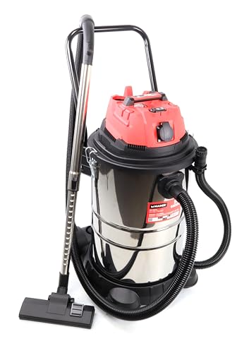 Mader Power Tools Aspirador Polvo/Liquidos, 1400 W, 50 litros, 2 Velocidades, Rojo
