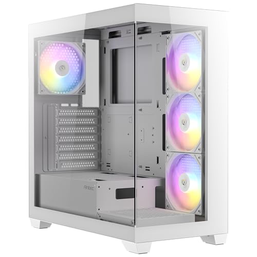 Image of Antec CX300 ARGB, Steel + Glass, Mid Tower Case, Black /White, ATX /Micro-ATX /ITX Compatible, Gaming PC Build, Bottom PSU Mount, Air Cooling, ARGB (White)