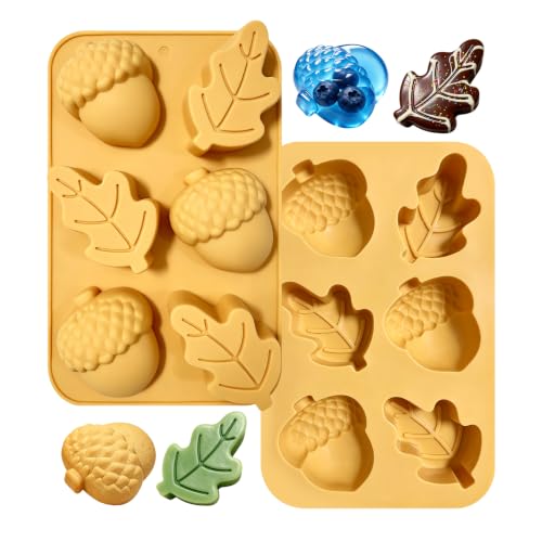 Fall Silicone Molds 2 Piece Autumn Acorn Molds Thanksgiving Chocolate Mould