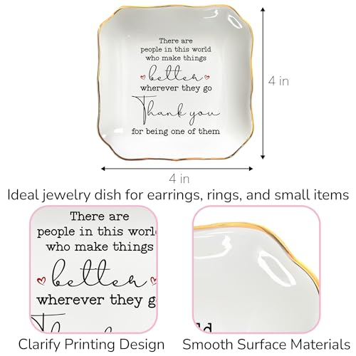 OASSIE Christmas Thank You Gifts for Women - 4x4 Ceramic Jewelry Dish Tray - Image 4