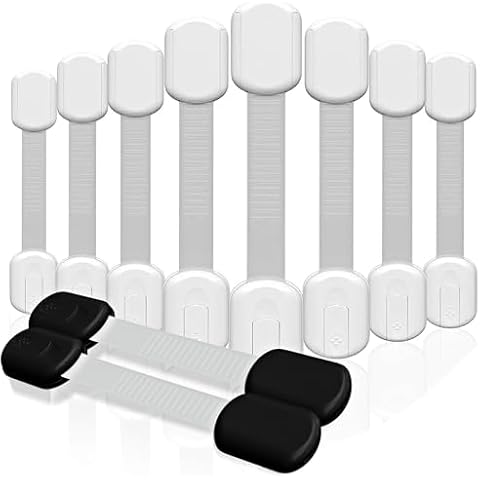 SKYLA HOMES Baby Locks Child Safety Cabinet Proofing - Safe Quick and Easy 3M Adhesive Cabinet Drawer Door Latches No Screws & Magnets Multi-Purpose for Furniture Kitchen Ovens Toilet Seats Cover