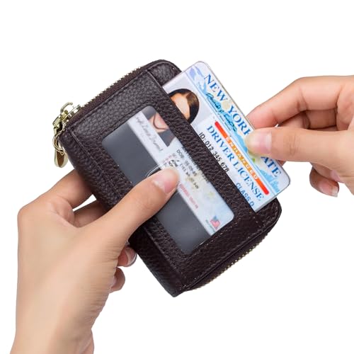 Image of imeetu Rfid Credit Card Holder,Genuine Leather Businese Card Case,Rfid Blocking Wallet for Women & Men