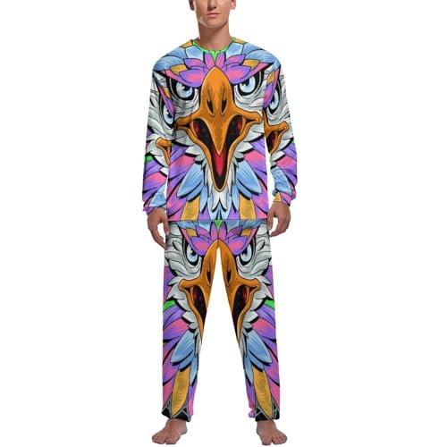 Ensemble pyjama homme manche longue Oiseau Coloré sommeil réparateur garanti