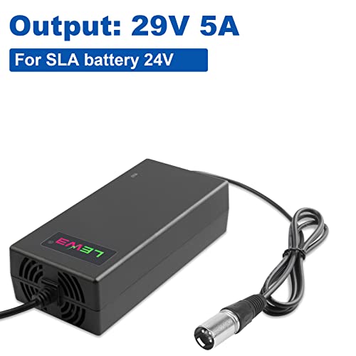 Tree.nb 24V 5A Lead Acid Battery Charger 3-Pin Male Xlr Connector For Electric Bike, Wheelchair, Mobility Ea1065, S150 180 X-Cel, Jazzy Power Chair, Drive Medical, Rascal 200T/500T/301 Pc #TOP5
