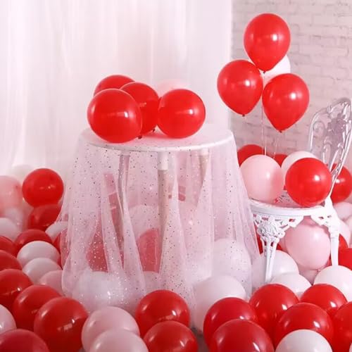 Image of 200 Pcs Pink Red Balloons 5 Inch Pink and Red Latex Small Balloon Garland Arch Kit for Valentine's Day Baby Shower Birthday Bridal Shower Wedding Anniversary Party Decorations
