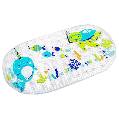 JZK Non-Slip Silicone Bath Mat for Kids Cover