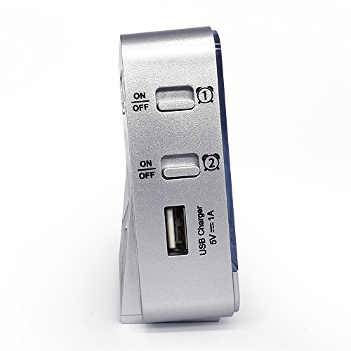 mewmewcat Projeção Relógio Despertador Rotativo Digital Relógio de Projeção Multifuncional LCD Relóg