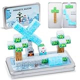 ACELIFE 45PCS Magnetisches Bausteine Reisespielzeug, Mini Magnet Bauspielzeug mit Tragbare Eisenkasten Educational STEM Spielzeug für Kinder ab 3+ Jahren