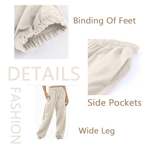 Womens Sweatpants High Waisted Baggy Sweatpant Fall Fashion Jogger Pants Wide Leg Sport Active Trousers with Pocket3