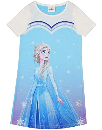 Frozen Elsa Snowflake Girl'S Kids - Vestido de Noche de Pijama Manga Corta