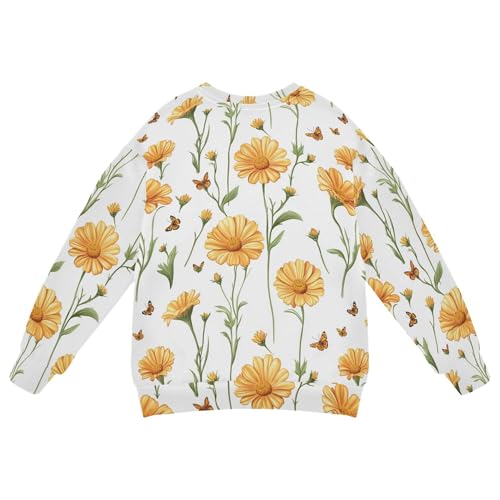 JUNZAN Sweet Calendula White Little Boys Hoodie Sweatshirt Crewneck Fall Tops Shirts Camping 4T2
