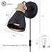 TeHenoo Wall Lamp with Natural Wood Cap,Rotable Wall Light with On-Off Switch Cord for Bedside,Living Room,Kitchen,Matte Black
