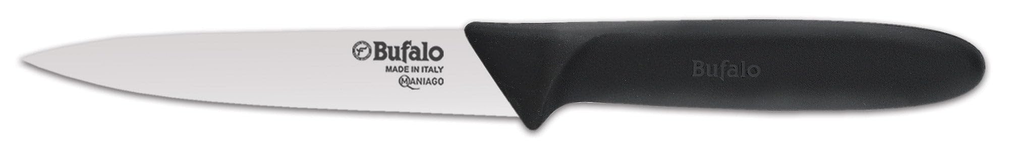 Set Coltelli 3 Pezzi per Tritare Sfilettare e Spelucchino Bufalo Kit Chef Manico Nero