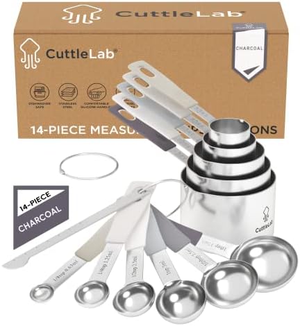 Measuring Cups and Measuring Spoons Set of 14 - Stainless Steel M...
