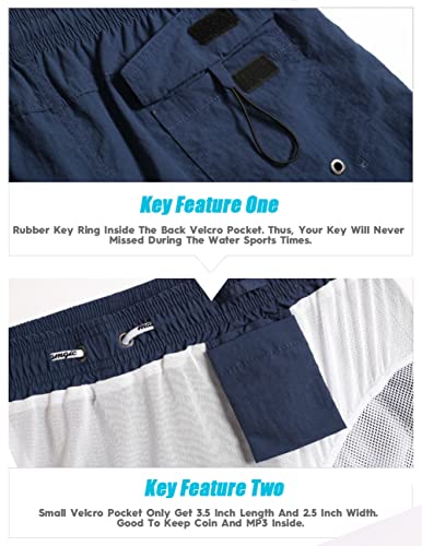 Image of maamgic Mens Swim Trunks 5 inch with Mesh Lining Quick Dry Bathing Suits for Men Swim Shorts Swimwear