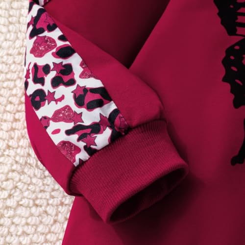 Image of Girls Clothes Fall Winter Toddler Outfits Leopard-print Hoodie Sweatshirt + Sweatpants 2 Piece Set 4-12 Years